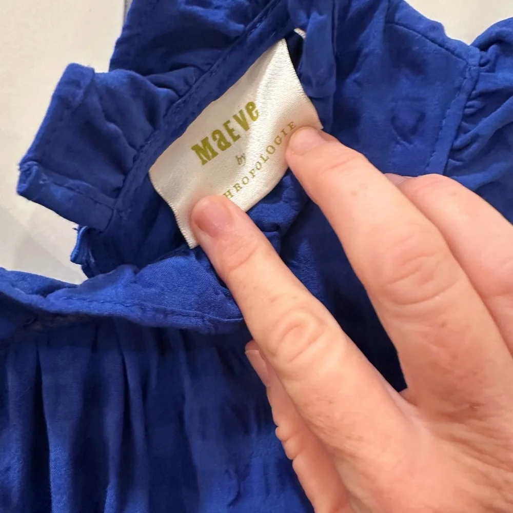 Maeve Anthropologie Royal Blue Dress Lida L - Picture 3 of 3